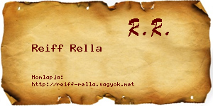 Reiff Rella névjegykártya